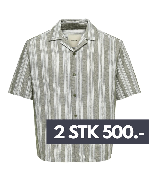 ONLY & SONS Walker Relaxed Resort S/S shirt - Dark Olive